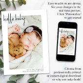 Eenvoudig met de hand uitgeruste nieuwe baby aankondiging