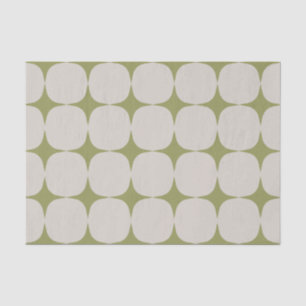 Eenvoudig mid-century modern saliegroen patroon tissuepapier