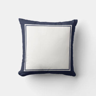 Eenvoudig Midnight Blue en White Lijst Kussen