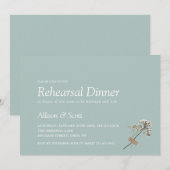 Eenvoudig min. handdruk Floral repesal Dinner Kaart (Voorkant / Achterkant)