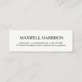 Eenvoudig Mini Visitekaartje (Achterkant)