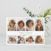 Eenvoudig minimaal - 8 foto - Zen Arch Groen Wit Feestdagenkaart (Staand voorkant)