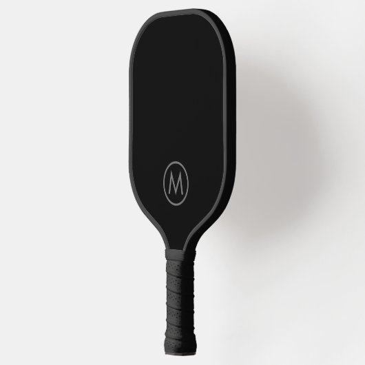 Eenvoudig, minimaal aangepast Initiaal grijs zwart Pickleball Paddle (Links)