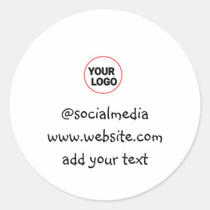 eenvoudig minimaal aangepast voeg je logo-adresweb ronde sticker