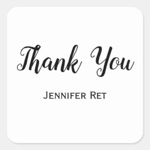 eenvoudig minimaal afstuderen voor zwarte kalligra vierkante sticker