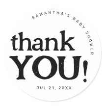 Eenvoudig minimaal Baby shower Dank u Sticker