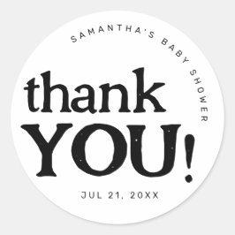 Eenvoudig minimaal Baby shower Dank u Sticker