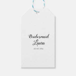 Eenvoudig minimaal cadeaujaar voor bridesmaid   cadeaulabel