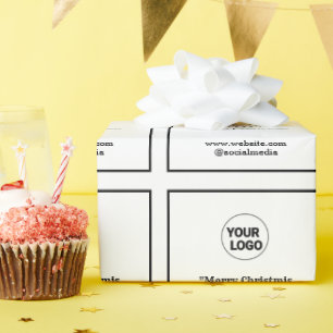 Eenvoudig minimaal elegant aangepast logo cadeaupapier