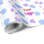 Eenvoudig minimaal elegant aangepast logo cadeaupapier (Rol Hoek)