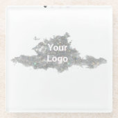 Eenvoudig minimaal elegant aangepast logo glazen onderzetter (Voorkant)