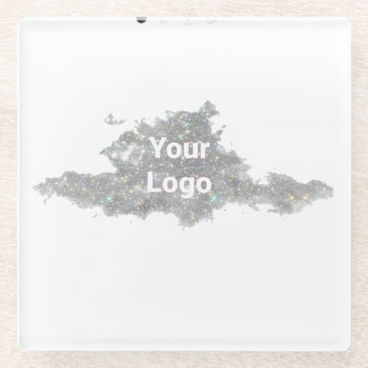Eenvoudig minimaal elegant aangepast logo glazen onderzetter (Voorkant)