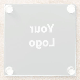 Eenvoudig minimaal elegant aangepast logo glazen onderzetter