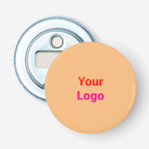 Eenvoudig minimaal elegant aangepast logo hier bed button flesopener