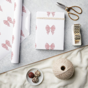 Eenvoudig minimaal elegant aangepast logo hier bed cadeaupapier
