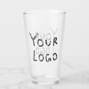 Eenvoudig minimaal elegant aangepast logo hier bed glas