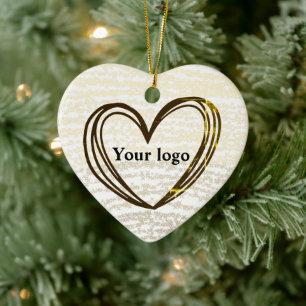 Eenvoudig minimaal elegant aangepast logo hier bed keramisch ornament