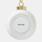 Eenvoudig minimaal elegant aangepast logo hier bed keramische bal ornament (Voorkant)