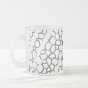 Eenvoudig minimaal elegant aangepast logo hier bed matglas koffiemok