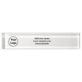 Eenvoudig minimaal elegant aangepast logo hier bed naambordje (Voorkant)