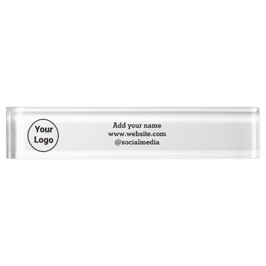 Eenvoudig minimaal elegant aangepast logo hier bed naambordje (Voorkant)