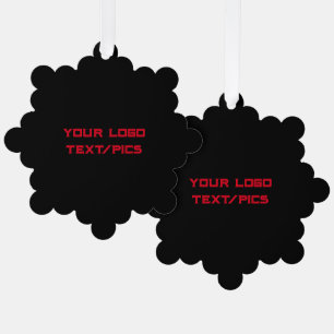 Eenvoudig minimaal elegant aangepast logo hier bed ornament kaart