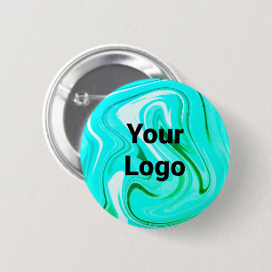 Eenvoudig minimaal elegant aangepast logo hier bed ronde button 5,7 cm
