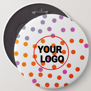Eenvoudig minimaal elegant aangepast logo hier bed ronde button 6,0 cm