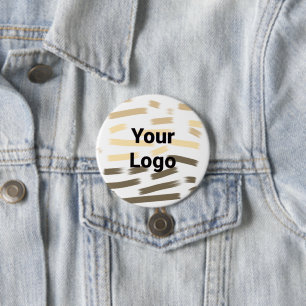 Eenvoudig minimaal elegant aangepast logo hier bed ronde button 7,6 cm