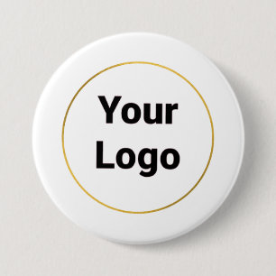 Eenvoudig minimaal elegant aangepast logo hier bed ronde button 7,6 cm