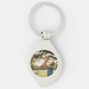 Eenvoudig minimaal elegant aangepast logo hier bed sleutelhanger