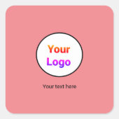 Eenvoudig minimaal elegant aangepast logo hier bed vierkante sticker (Voorkant)