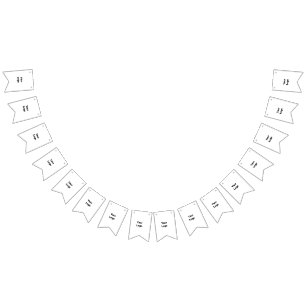 Eenvoudig minimaal elegant aangepast logo hier bed vlaggetjes