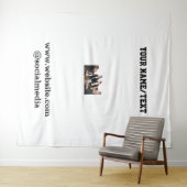 Eenvoudig minimaal elegant aangepast logo hier bed wandkleed (In Situ (horizontaal))