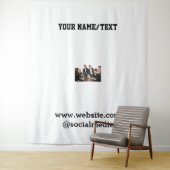 Eenvoudig minimaal elegant aangepast logo hier bed wandkleed (In situ)