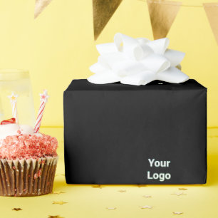 Eenvoudig minimaal elegant aangepast logo in bedri cadeaupapier