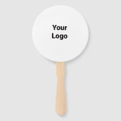 Eenvoudig minimaal elegant aangepast logo in bedri handwaaier (Achterkant)