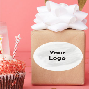 Eenvoudig minimaal elegant aangepast logo in bedri ovale sticker