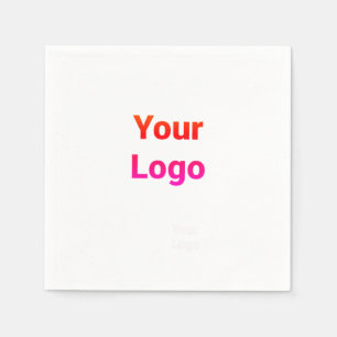 Eenvoudig minimaal elegant aangepast logo in bedri servet