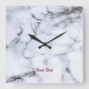 Eenvoudig minimaal elegant aangepast logo vierkante klok