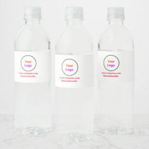 Eenvoudig minimaal elegant aangepast logo waterfles etiket
