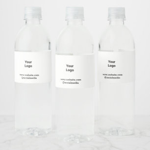 Eenvoudig minimaal elegant aangepast logo waterfles etiket
