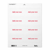 Eenvoudig minimaal elegant aangepast voeg jouw tek etiket (Full Sheet)