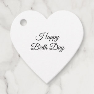 Eenvoudig minimaal elegant happy birth day cadeau bedankjes labels