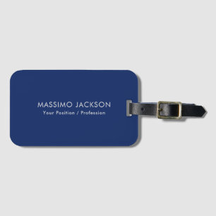 Eenvoudig Minimaal Elegant Modern Blauw Bagagelabel