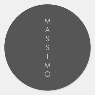 Eenvoudig Minimaal Elegant Modern Grijs Ronde Sticker