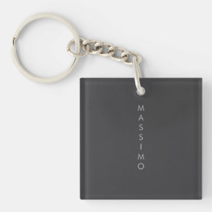 Eenvoudig Minimaal Elegant Modern Grijs Sleutelhanger