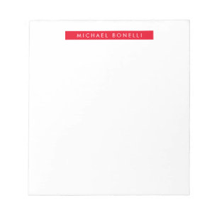 Eenvoudig Minimaal Elegant Modern Rood Wit Notitieblok