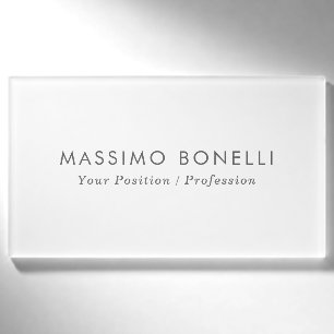 Eenvoudig Minimaal Elegant Modern Wit Naambadge