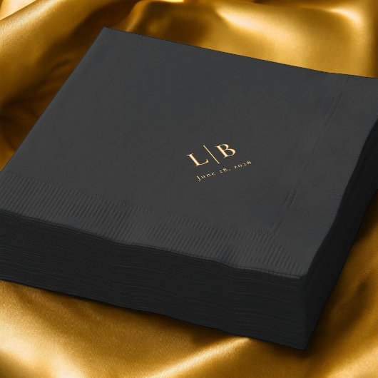 Eenvoudig minimaal Elegant Monogram Initialen Brui Folie Servetten